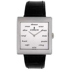 Corum Stainless Steel Oversized Square Buckingham Wristwatch