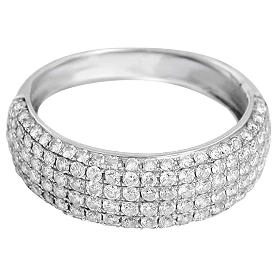 Beautiful Pave Diamond Gold Band Ring