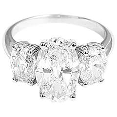 Stunning Platinum 3-Stone Diamond Ring 5.07 CTW Sz. 7 with GIA Report
