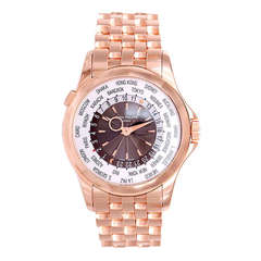 Patek Philippe Rose Gold World Time Wristwatch Ref 5130/1R