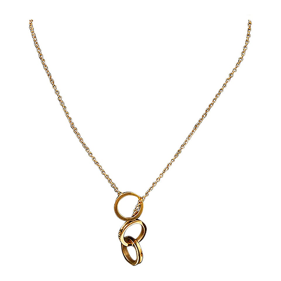 Tiffany & Co. Gold 1837 Interlocking Circles Lariat Necklace