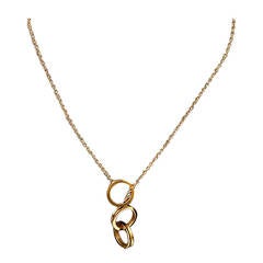 Tiffany & Co. Gold 1837 Interlocking Circles Lariat Necklace