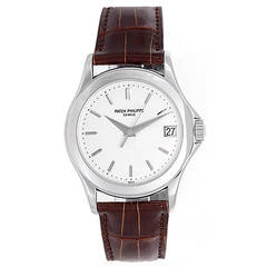 Patek Philippe White Gold Calatrava Grand Taille Wristwatch Ref 5107
