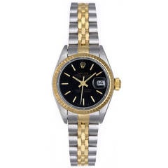 Rolex Lady's Yellow Gold Stainless Steel Datejust Wristwatch Ref 69173 9