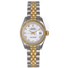 Rolex Lady's Yellow Gold Stainless Steel Datejust Wristwatch Ref 179173
