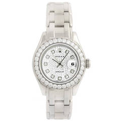 Rolex Lady's White Gold Diamond Pearlmaster Automatic Wristwatch Ref 80299 12