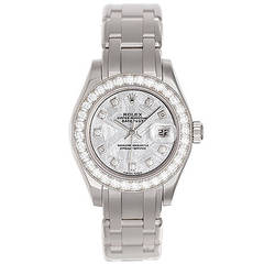 Rolex Lady's White Gold Meteorite Diamond Pearlmaster Wristwatch Ref 80299 12