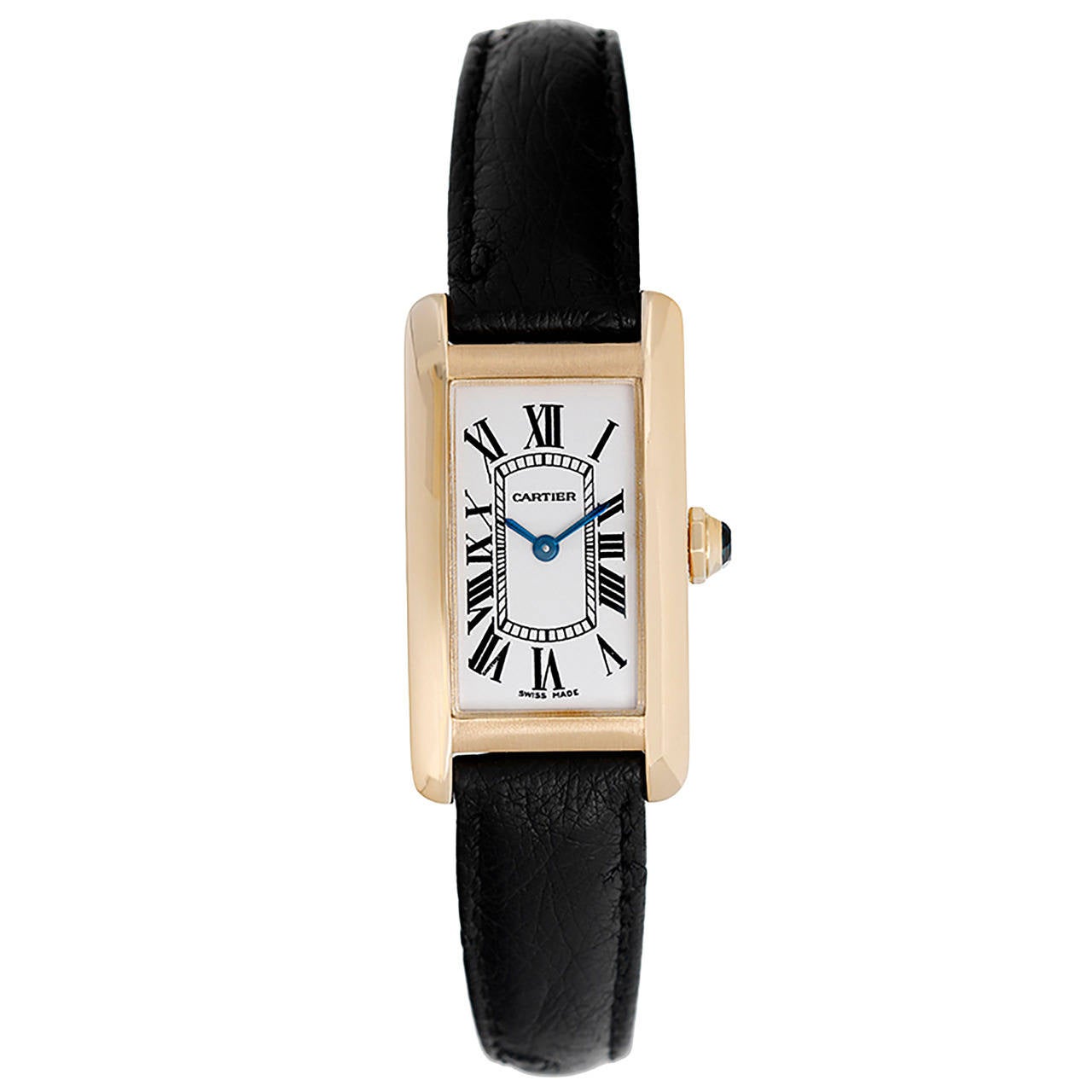 Cartier Lady's Yellow Gold Tank Americaine Quartz Wristwatch Ref W2601556