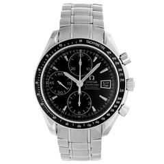 Omega Stainless Steel Speedmaster Date Automatic Wristwatch