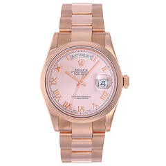 Rolex Rose Gold President Day-Date Automatic Wristwatch Ref 118205