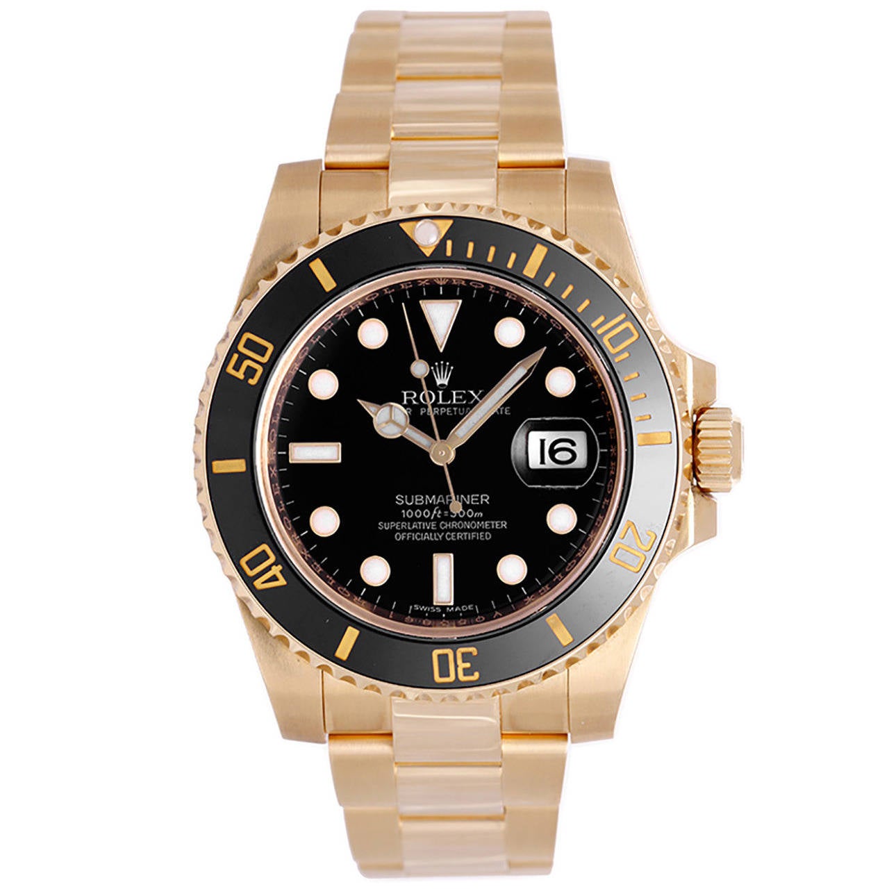 Rolex Yellow Gold Submariner Diver's Automatic Wristwatch Ref 116618 at  1stDibs | rolex f437091, rose gold rolex submariner, 455b1 rolex