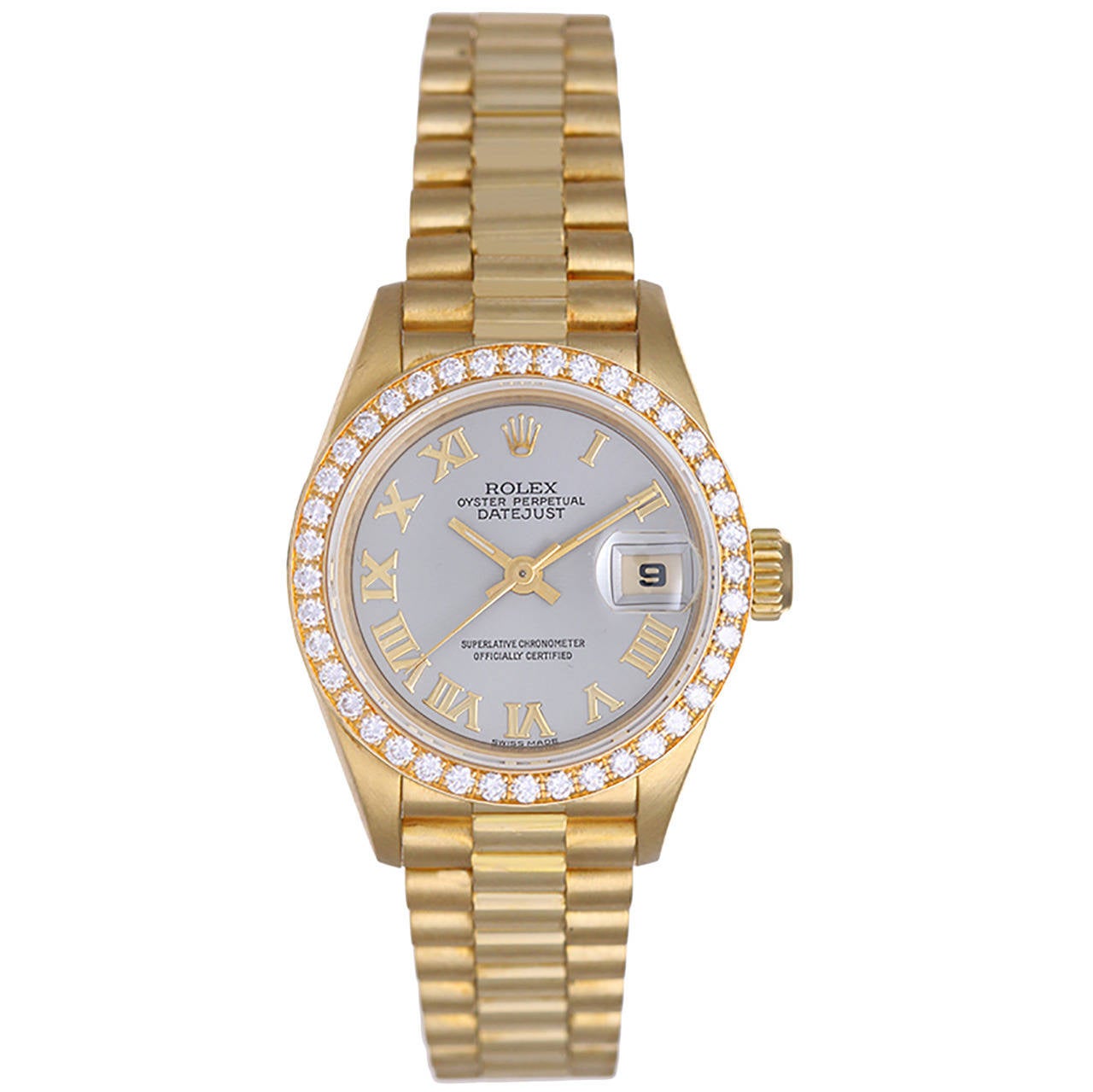 Rolex Lady's Yellow Gold President Automatic Wristwatch Ref 69178