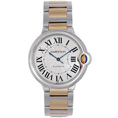 Cartier Yellow Gold Stainless Steel Ballon Bleu Midsize Automatic Wristwatch