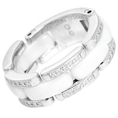 Chanel Ultra White Ceramic Diamond Gold Ring