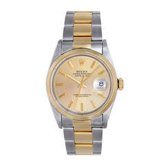 Rolex Stainless Steel and Yellow Gold Datejust Wristwatch Ref 16203 10