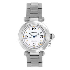 Retro Cartier Stainless Steel Pasha Automatic Wristwatch Ref W31074M7