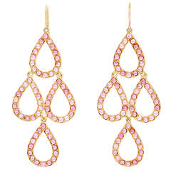 Beautiful Handmade Rose Gold Drop Pear Shape Earrings