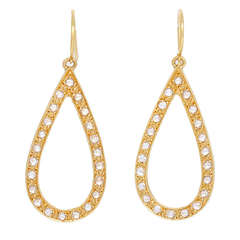 Elegant Handmade Rose Gold Diamond Teardrop Earrings 3