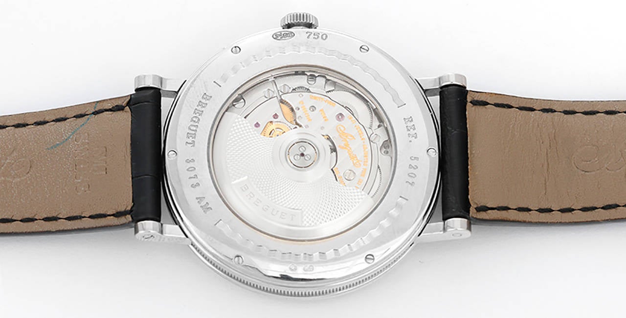 Breguet White Gold Classique Ultra Slim Automatic Wristwatch Ref 5207 In Excellent Condition In Dallas, TX