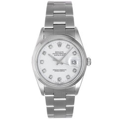 Rolex Stainless Steel Diamond Datejust Automatic Wristwatch Ref 16200