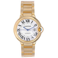 Cartier Yellow Gold Ballon Bleu Midsize Automatic Wristwatch Ref W69003Z2