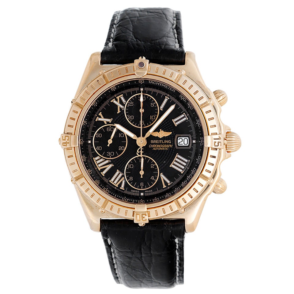 Breitling Yellow Gold Crosswind Chronograph Wristwatch Ref K13055