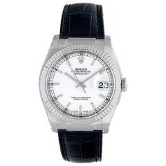 Rolex White Gold White Dial Datejust Automatic Wristwatch Ref 116139 2