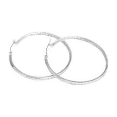 Beautiful White Gold Inside-Out Diamond Hoop Earrings 11