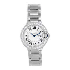 Cartier Lady's White Gold and Diamond Ballon Bleu Wristwatch