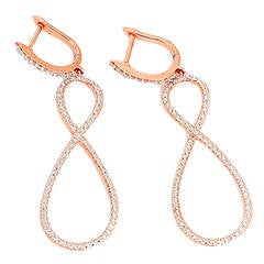 Amazing Diamond Gold Infinity Earrings