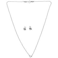Beautiful Platinum Elsa Peretti Tiffany & Co. Diamond Earring and Necklace Set