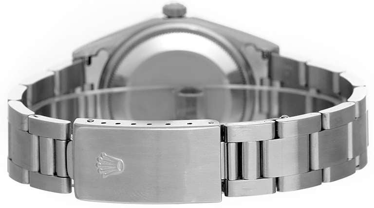 Rolex Stainless Steel Date Wristwatch with Blue Arabic Dial Ref 15200