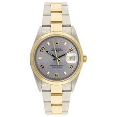 Rolex Yellow Gold Stainless Steel Date Automatic Wristwatch Ref 15203