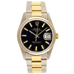 Rolex Stainless Steel Black Dial Date Automatic Wristwatch Ref 15203 7