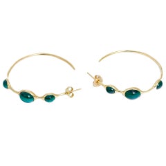 Ippolita - Boucles d'oreilles cerceau en or et malachite