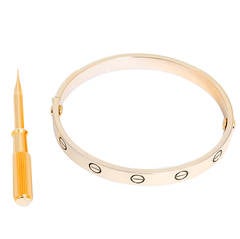 Cartier Gold Love Bangle Bracelet with Screwdriver