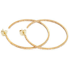 Beautiful Yossi Harari Lilah Cognac Diamond Gold Hoop Earrings