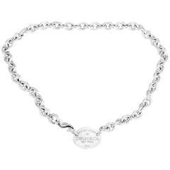 Return to Tiffany Sterling Silver Oval Tag Necklace