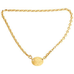 Please Return to Tiffany & Co. Yellow Gold Pendant Chain Necklace