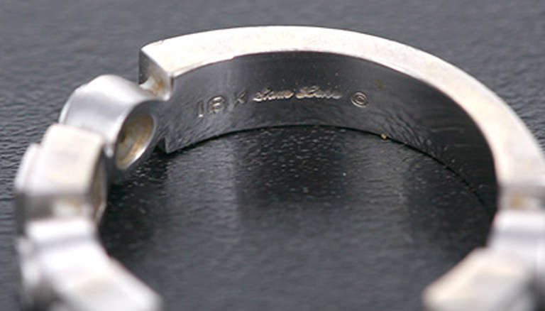 Designer Sam Lehr Diamond White Gold Ring In Excellent Condition In Dallas, TX