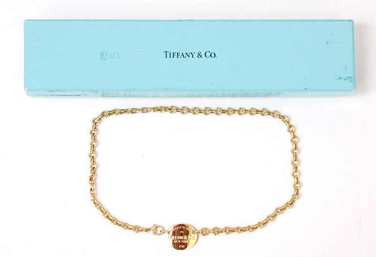 Women's Please Return to Tiffany & Co. Yellow Gold Pendant Chain Necklace