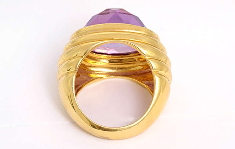 Craiger Drake Large Purple Amethyst & Gold Cocktail Ring Sz. 6.75