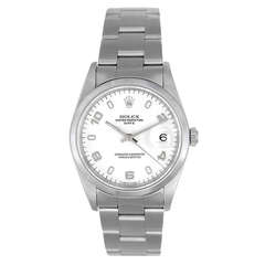 Rolex Stainless Steel Date Wristwatch with White Arabic Dial Ref 15200