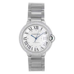 Cartier White Gold and Diamond Ballon Bleu Midsize Wristwatch circa 2000s