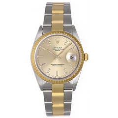 Rolex Yellow Gold Stainless Steel Date Automatic Wristwatch Ref 15223 3