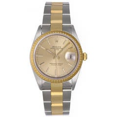 Rolex Yellow Gold Stainless Steel Date Automatic Wristwatch Ref 15223 4