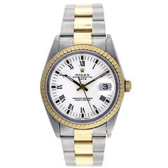 Rolex Yellow Gold Stainless Steel White Dial Automatic Wristwatch Ref 15223 9