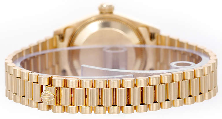Rolex Lady's Yellow Gold Datejust Wristwatch Ref 69178 with Champagne Dial
