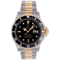Rolex Stainless Steel and Yellow Gold Submariner Wristwatch Ref 16613 6