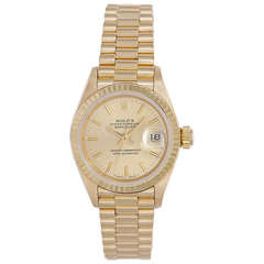 Rolex Lady's Yellow Gold Datejust Wristwatch Ref 69178 with Champagne Dial